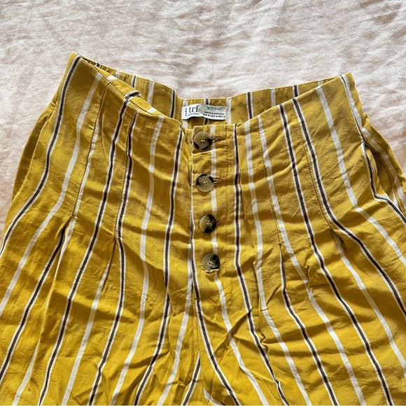 Zara Chartreuse Cropped Palazzo Pants size M - Picture 3 of 6